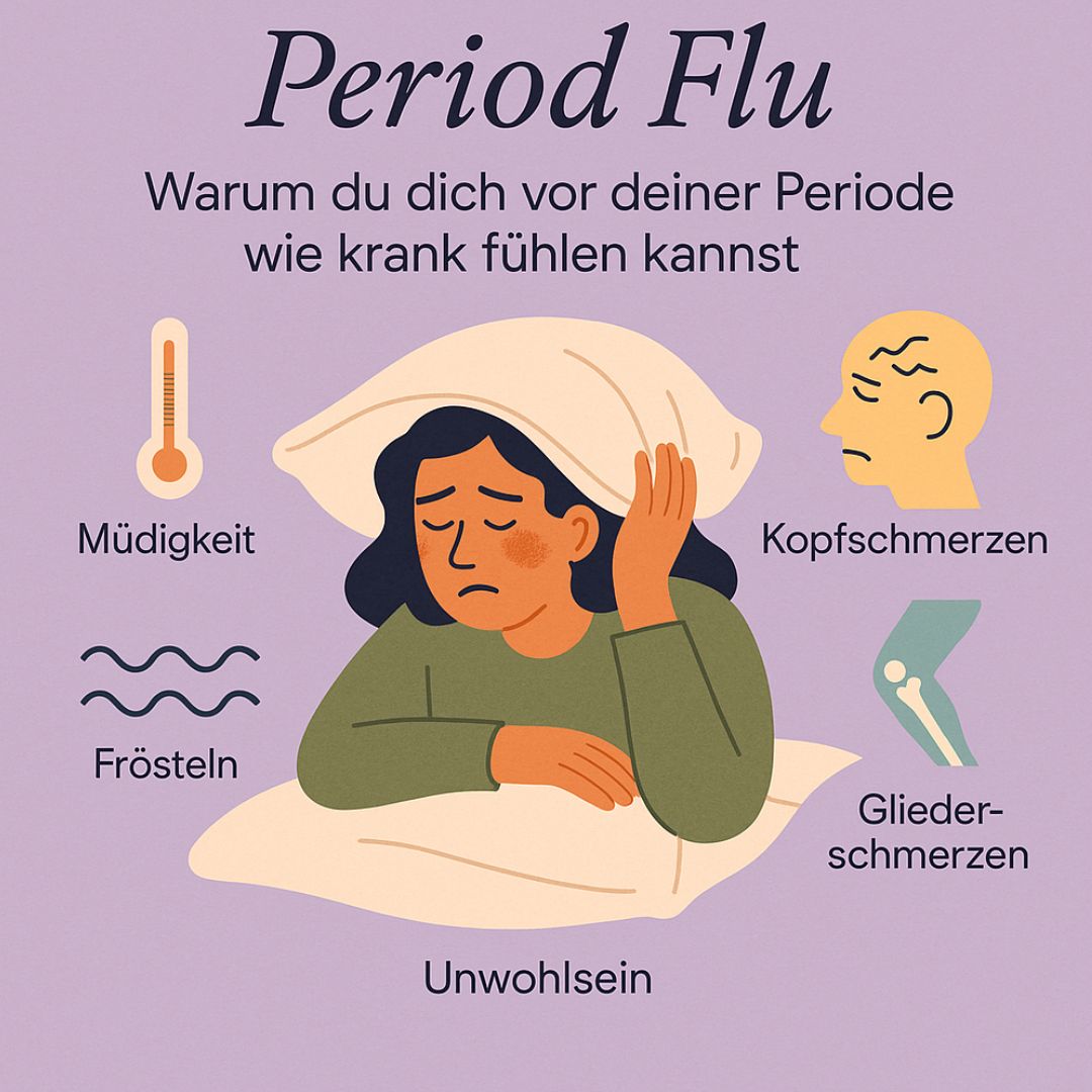 Fühlst du dich kurz vor deiner Periode krank? Erfahre, was hinter dem Phänomen Period Flu steckt, welche Symptome typisch sind und was dagegen hilft.