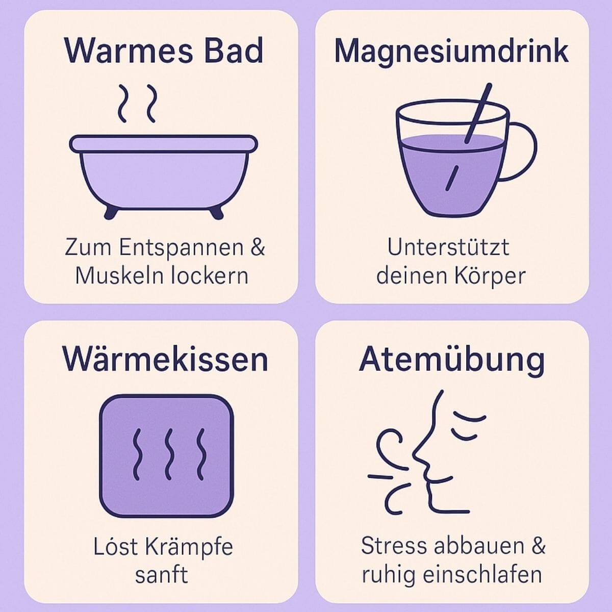Abendroutine während der Periode