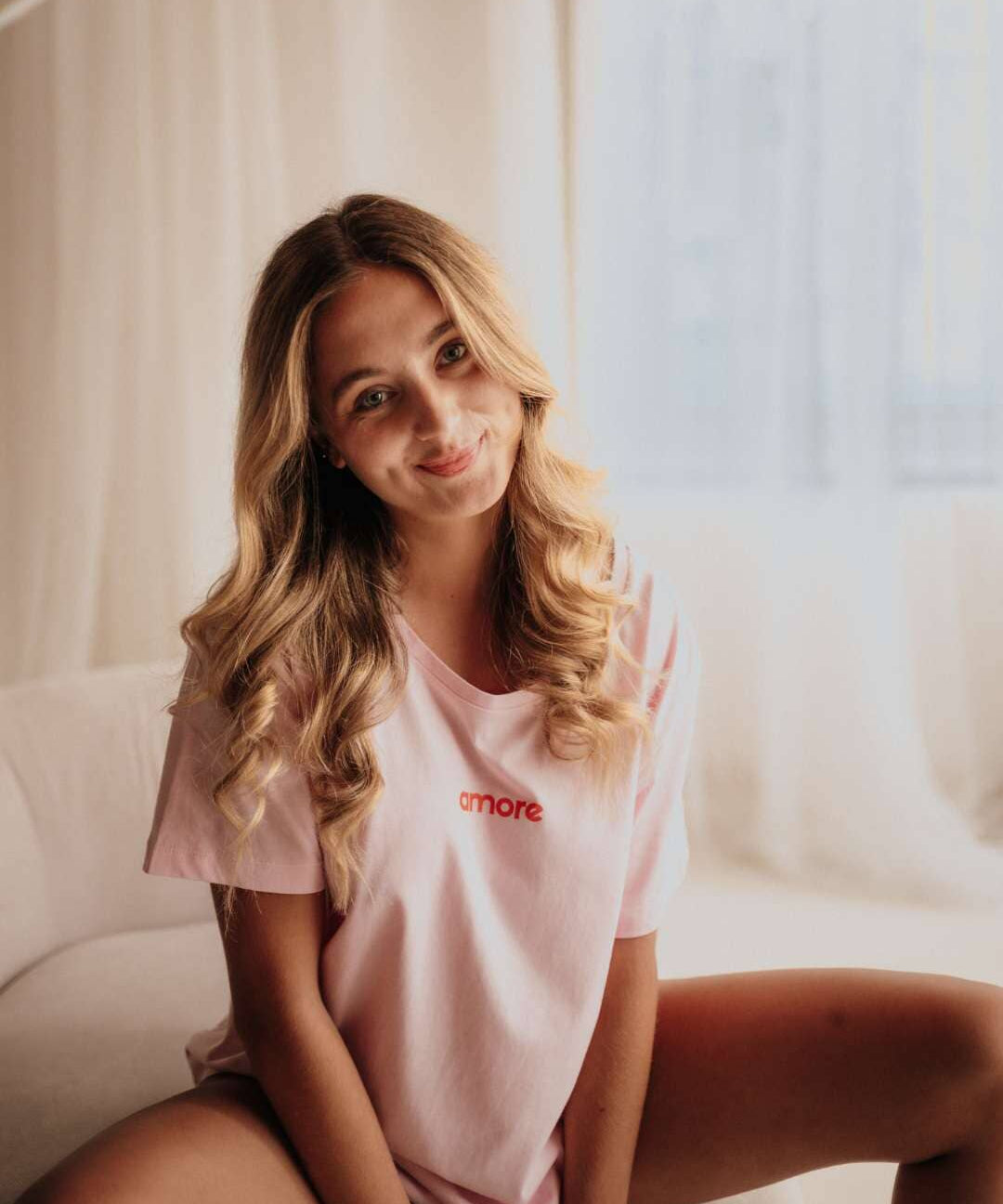 Amore T-Shirt pink & rot - KORA MIKINO - Menstruationsunterwäsche