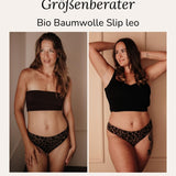 Bio Baumwolle Slip Leo Vergleich zwei Frauen unterschiedliche Körper Gr 36 und 40 nachhaltig