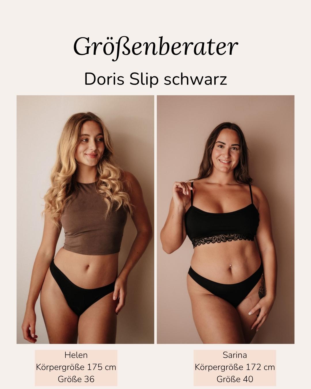 Doris Schwarz Periodenunterwäsche im Vergleich an zwei Frauen mit unterschiedlichen Figuren Konfektionsgröße 36 und 40