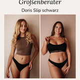 Doris Schwarz Panty Passform-Check bei zwei Models Bio Baumwolle nachhaltig hergestellt in Europa