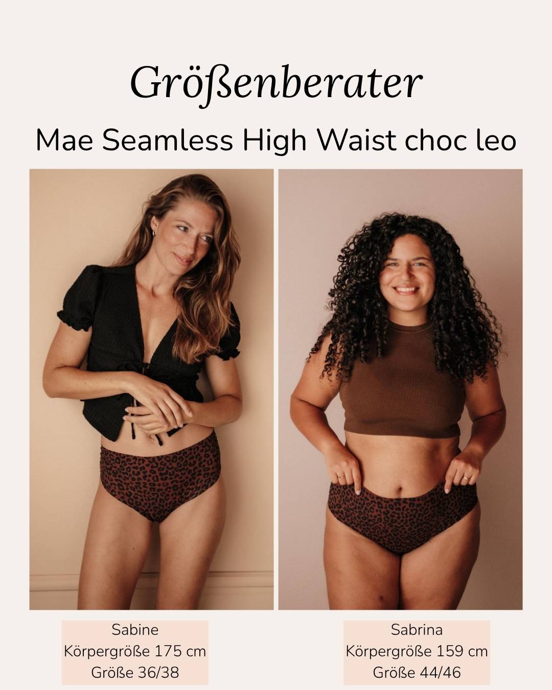 Mae Choc Leo Periodenunterwäsche Vergleich zwei Models Gr 36/38 und 40/42 klassische Passform 