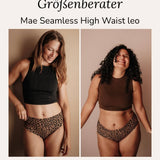 Mae Leo Periodenunterwäsche Vergleich zwei Models Konfektionsgröße 36/38 und 44/46  nachhaltig