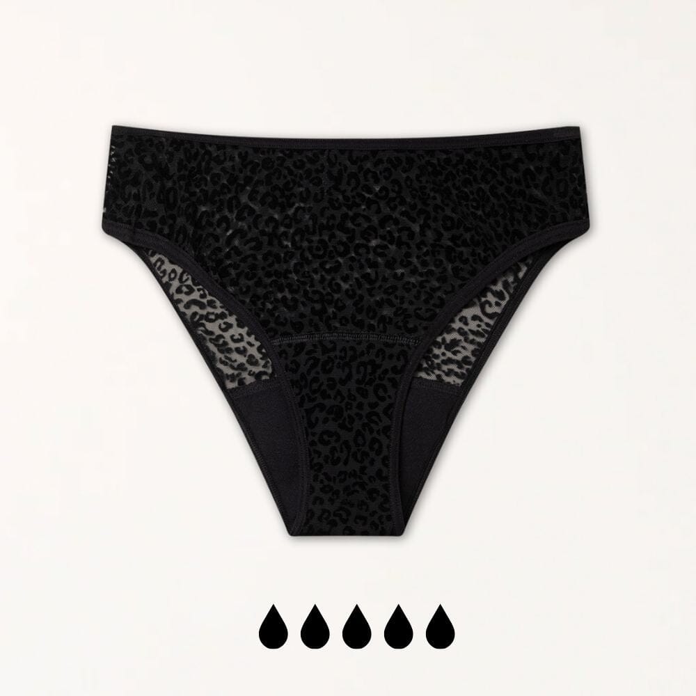 LEO Mesh Slip strong schwarz - KORA MIKINO - Menstruationsunterwäsche