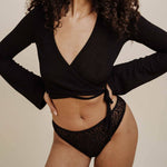 LEO Mesh Slip strong schwarz - KORA MIKINO - Menstruationsunterwäsche