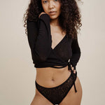 LEO Mesh Slip strong schwarz - KORA MIKINO - Menstruationsunterwäsche
