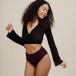 MAE SEAMLESS High Waist chocolate leo - KORA MIKINO - Menstruationsunterwäsche