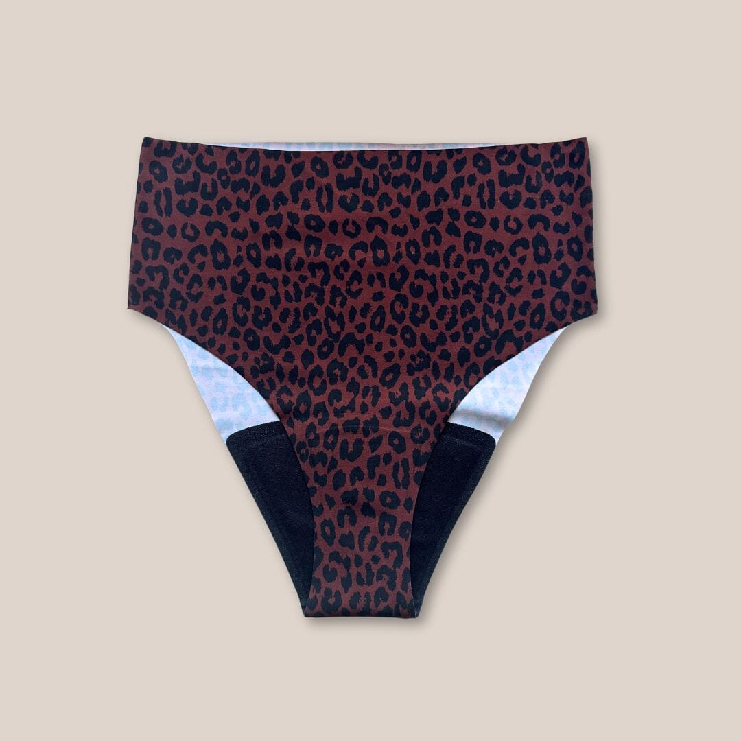 MAE SEAMLESS High Waist chocolate leo - KORA MIKINO - Menstruationsunterwäsche