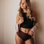 MAE SEAMLESS High Waist chocolate leo - KORA MIKINO - Menstruationsunterwäsche