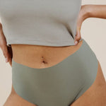MAE SEAMLESS High Waist salbei - KORA MIKINO - Menstruationsunterwäsche