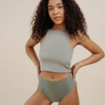 MAE SEAMLESS High Waist salbei - KORA MIKINO - Menstruationsunterwäsche