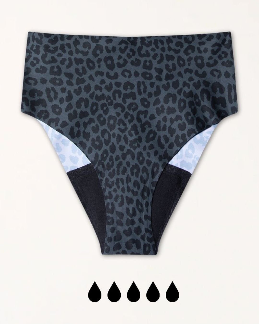 Menstruationsunterwäsche Seamless High Waist Dark Leo Strong Flatlay dunkles Muster ohne PFAS