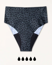 Menstruationsunterwäsche Seamless High Waist Dark Leo Strong Flatlay dunkles Muster ohne PFAS