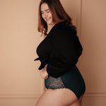 Perioden High Waist emerald grün Profil Spitze hoher Sitz Mehrlagen Technologie sicher
