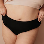 Periodenunterwäsche High Waist Bio Baumwolle schwarz Extra Strong hohe Leibhöhe maximale Saugfähigkeit.
