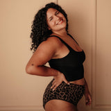 Periodenunterwäsche Leo High Waist Bio Baumwolle Extra Strong seitlich hoher Beinausschnitt silverfre