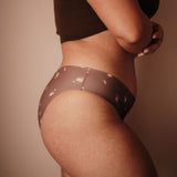 Periodenunterwäsche Seamless Blumen Slip mit mittlerem Beinausschnitt und feuchtigkeitstransportierendem Stoff.