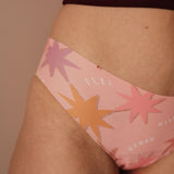 Seamless Periodenunterwäsche Pinker Slip mit Sternen atmungsaktives Gewebe vegan PETA approved
