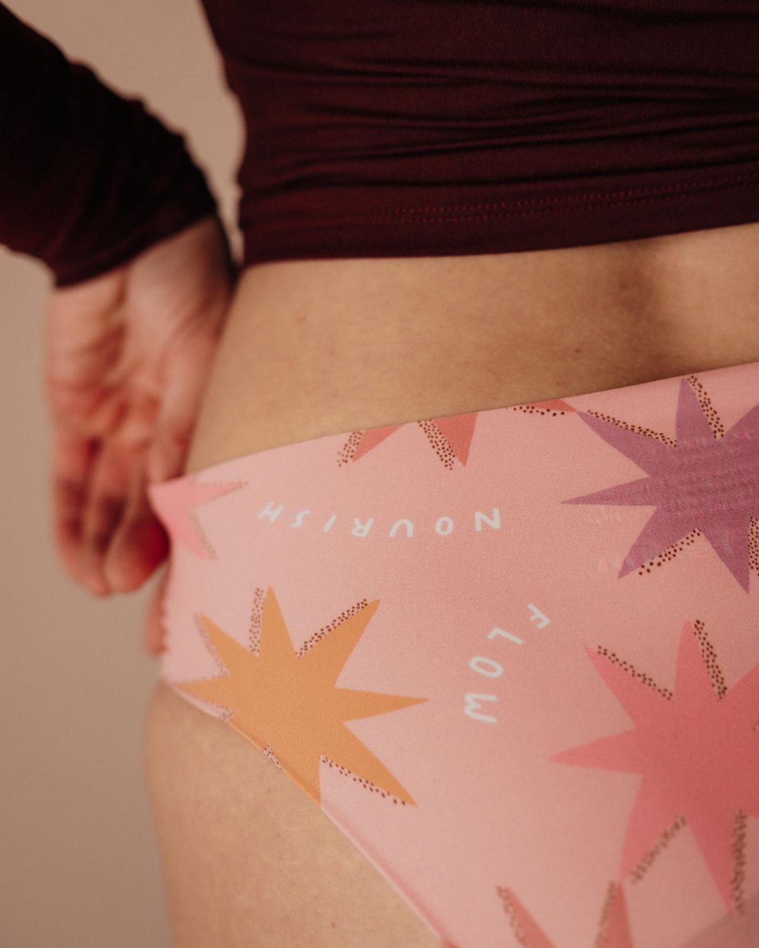 Seamless Periodenunterwäsche Pinker Slip mit Sternen Detail der ultraflachen Kanten ohne Biozide