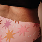 Seamless Periodenunterwäsche Pinker Slip mit Sternen Detail der nahtlosen Verarbeitung zinkfrei