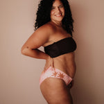 Seamless Periodenunterwäsche Pinker Slip mit Sternen flacher Seitensteg für unsichtbaren Halt unter Kleidung