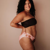 Seamless Periodenunterwäsche Pinker Slip mit Sternen flacher Seitensteg für unsichtbaren Halt unter Kleidung