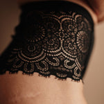 Periodenunterwäsche Spitze High Waist Schwarz Strong Fokus auf florale Spitze  edles Design