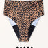Seamless Periodenunterwäsche Leo High Waist Strong Flatlay beige schwarz Leo-Print ohne PFAS