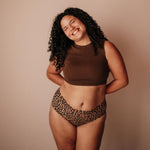 Seamless Periodenunterwäsche Leo High Waist Strong am Model getragen Leo-Look sicherer Schutz