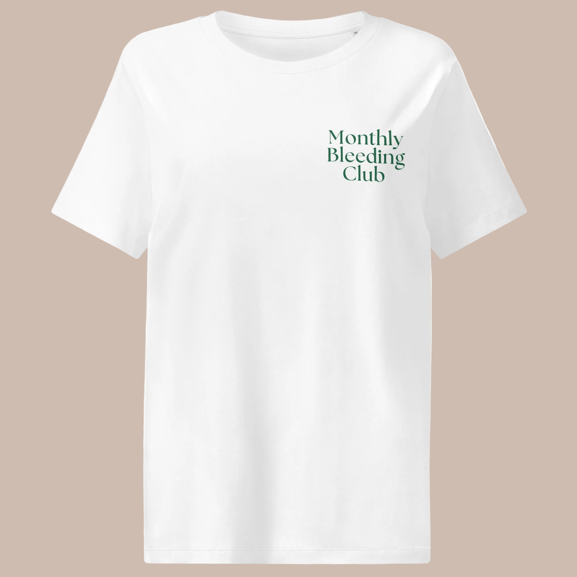 Freisteller Foto von Monthly Bleeding Club T Shirt in weiß